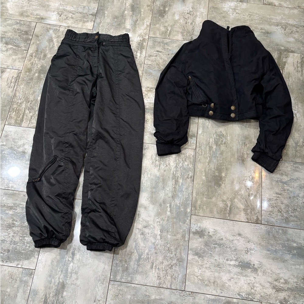 Skea Black Cropped Ski Jacket and Pants Set